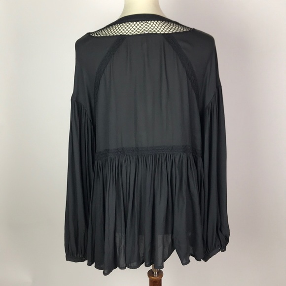 Free People Grey Peasant Top - Picture 5 of 8